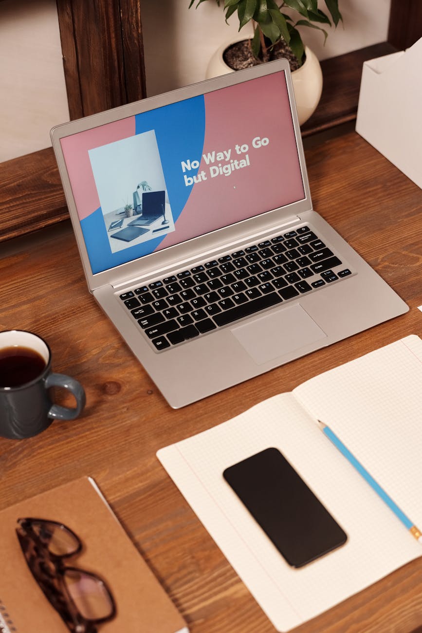 a laptop on the table